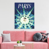 Blue  Paris Frans Air Travel Europe Canvas Afdruk (Insitu (Woonkamer))