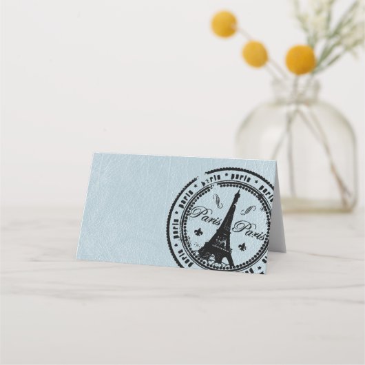 Blue Paris paspoort Plaatskaartje (Achterkant)
