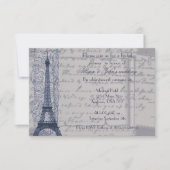 Blue Parisian Bridal Shower-uitnodiging Kaart (Voorkant)