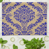 Blue Parisian Moods Damask Theedoek (Gevouwen)