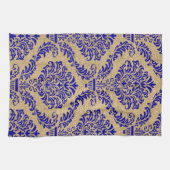 Blue Parisian Moods Damask Theedoek (Horizontaal)