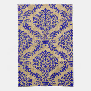 Blue Parisian Moods Damask Theedoek