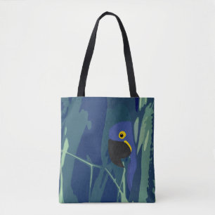 Blue Parrot Allover-Canvas tas