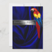 Blue Parrot Any Number Verjaardagsfeest Kaart (Voorkant)