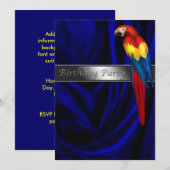 Blue Parrot Any Number Verjaardagsfeest Kaart (Voorkant / Achterkant)