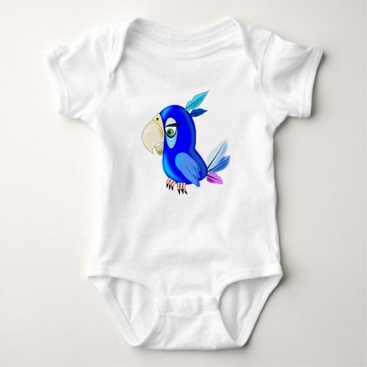Blue Parrot Baby Bodysuit (Voorkant)