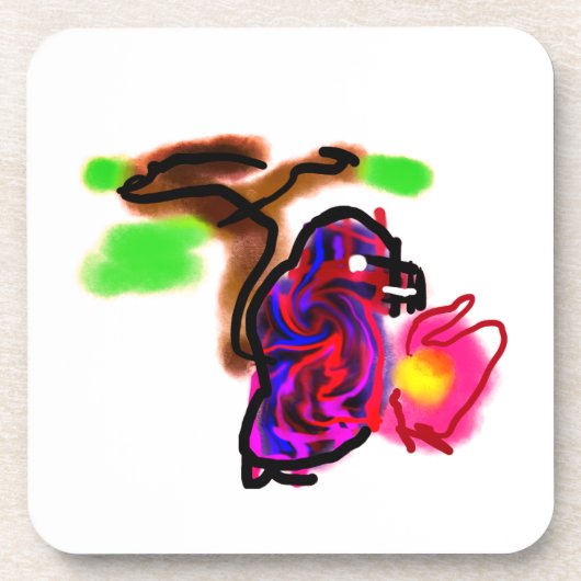 Blue parrot  bier onderzetter (Voorkant)