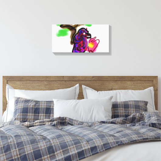 Blue parrot  canvas afdruk (Insitu (Slaapkamer))