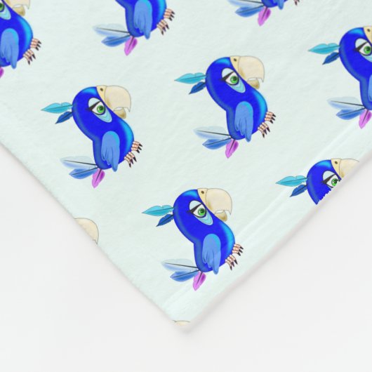 Blue Parrot Fleece Blanket (Hoek)