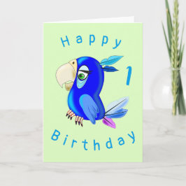 Blue Parrot Funny Birthday Kaart - 