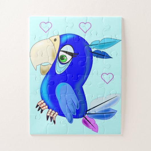 Blue Parrot Jigzaag Puzzle Legpuzzel (Verticaal)
