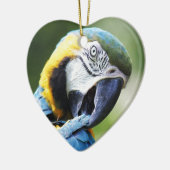 Blue Parrot Keramisch Ornament (Links)