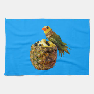 Blue parrot kitchen towel. theedoek