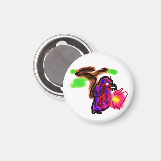 Blue parrot  magneet (Voorkant / Achterkant)