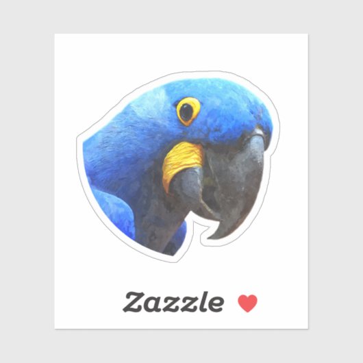 Blue Parrot Portret Sticker (Vel)