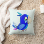 Blue Parrot-Sierkussen - Aangepaste kleuren Kussen (Deken)