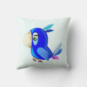 Blue Parrot-Sierkussen - Aangepaste kleuren Kussen (Achterkant)