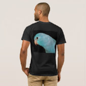 Blue Parrotlets rots zwart mannen T-shirt (Achterkant volledig)