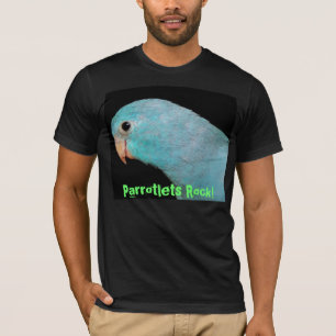 Blue Parrotlets rots zwart mannen T-shirt