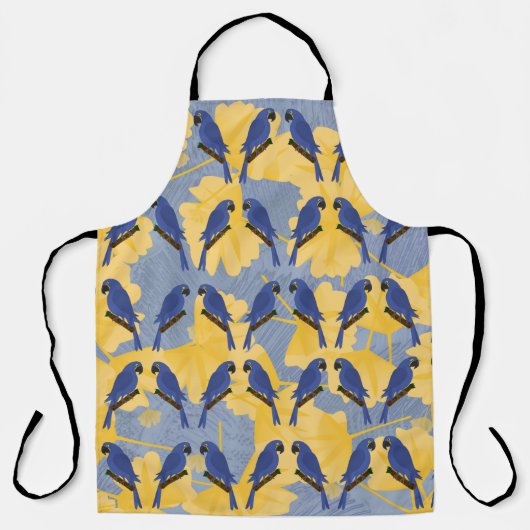 Blue Parrots Apron Schort (Voorkant)