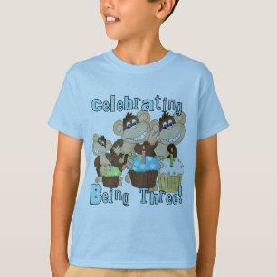 Blue Party Monkeys 3e Verjaardag T-shirts en gesch