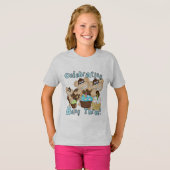 Blue Party Monkeys 3e Verjaardag T-shirts en gesch (Voorkant volledig)