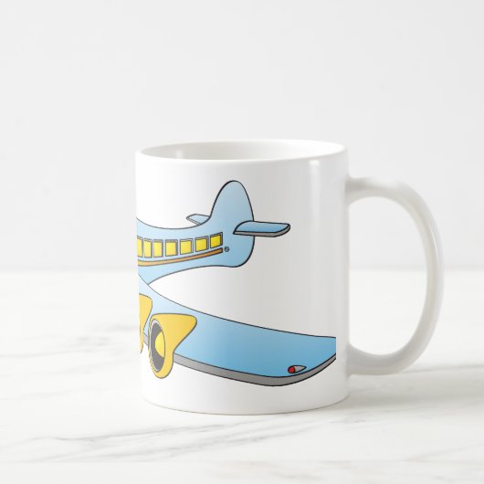 Blue Passenger Jet O Cartoon Koffiemok (Rechts)