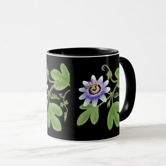 Blue Passion Flower Vine Mok (Voorkant rechts)