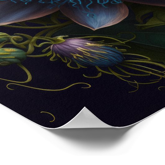 Blue Passion Flowers Art Print Poster (Hoek)