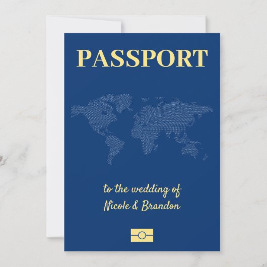 Blue Passport Jamaica Bestemming Bruiloft Save The Date (Voorkant)