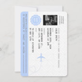 Blue Passport Travel Boy Baby shower Wereldkaart Kaart (Achterkant)