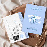 Blue Passport Travel Boy Baby shower Wereldkaart Kaart<br><div class="desc">Een baby shower met een reisthema voor een baby? Deze uitnodiging ziet eruit als een pastelblauw paspoort met een baby ultrageluid afbeelding binnenin en alle belangrijke details. Het kan worden gepersonaliseerd zoals u wilt. Stuur me een bericht als je aanvullende aanpassingen nodig hebt.</div>