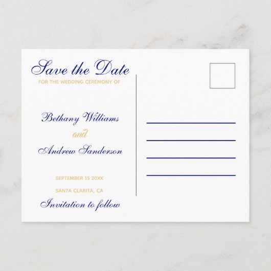 Blue Passport Travel Sla de datum op Aankondigingskaart (Achterkant)