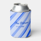 Blue pastel add name date boho retro lines pattern blikjeskoeler (Blikje Voorkant)