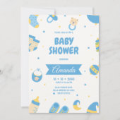 Blue Pastel Baby shower Invitation Kaart (Voorkant)