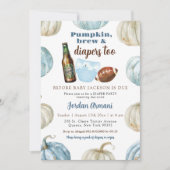 Blue Pastel Boy Pumpkin Brouwen en Luiers Kaart (Voorkant)