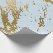 Blue Pastel Celestial Gold Marble Shiny Glam Cadeaupapier (Hoek)