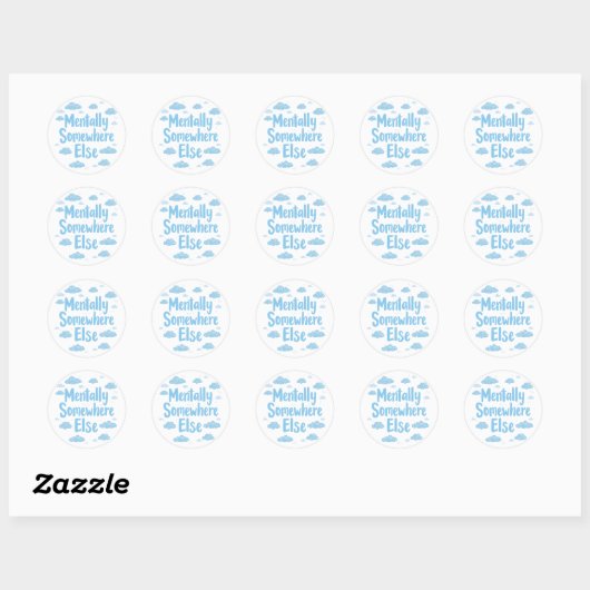 Blue Pastel Daydreamer Saying Ronde Sticker (Vel)