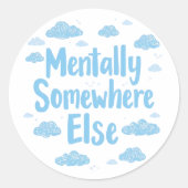 Blue Pastel Daydreamer Saying Ronde Sticker (Voorkant)