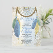 Blue Pastel Dreamweaver Het is een Baby shower van Kaart (Staand voorkant)