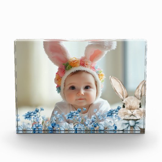 Blue Pastel Easter Bunny Fotoblokken (Voorkant)