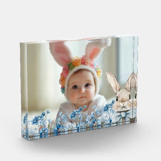 Blue Pastel Easter Bunny Fotoblokken (Links)