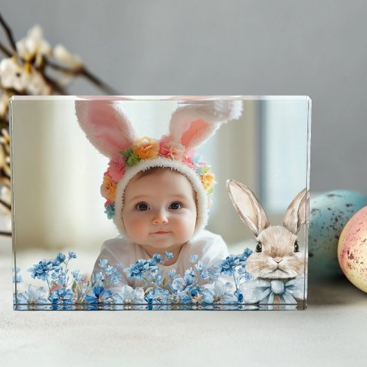 Blue Pastel Easter Bunny Fotoblokken