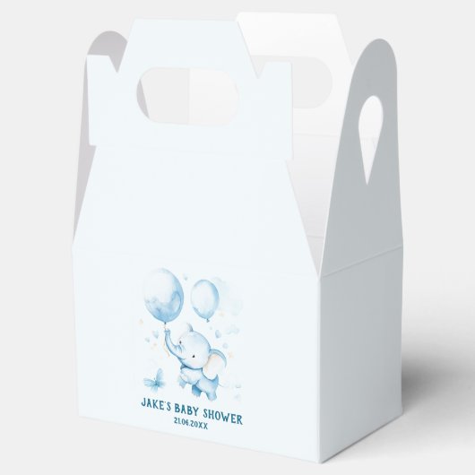 Blue Pastel Elephant Favoriet Box Bedankdoosjes (Geopend)