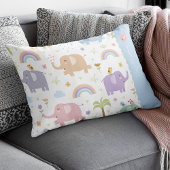 Blue Pastel Elephant Pattern for Little Boy Accent Kussen