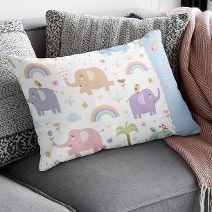 Blue Pastel Elephant Pattern for Little Boy Accent Kussen