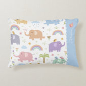 Blue Pastel Elephant Pattern for Little Boy Accent Kussen (Voorkant)