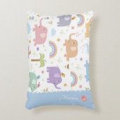 Blue Pastel Elephant Pattern for Little Boy Accent Kussen (Voorkant(Verticaal))