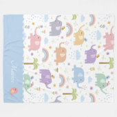 Blue Pastel Elephant Pattern for Little Boy Fleece (Voorkant (Horizontaal))