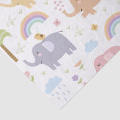 Blue Pastel Elephant Pattern for Little Boy Party Tissuepapier (Detail)